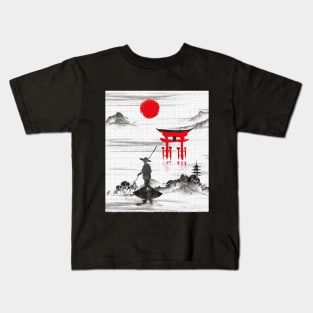 Japanese design design theme, Ethnic ornament Kids T-Shirt
